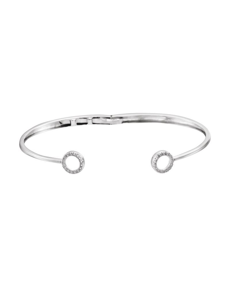 Bracelete Círculo com Dobradiça em Ouro 14k com Diamantes Naturais