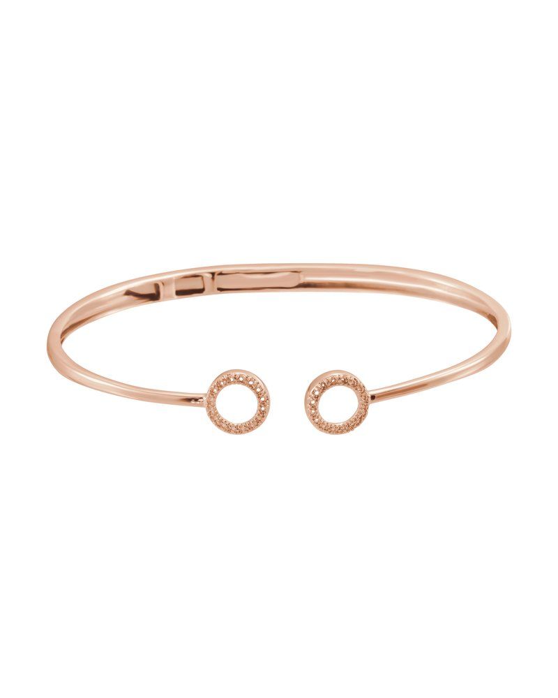 Bracelete Círculo com Dobradiça em Ouro 14k com Diamantes Naturais