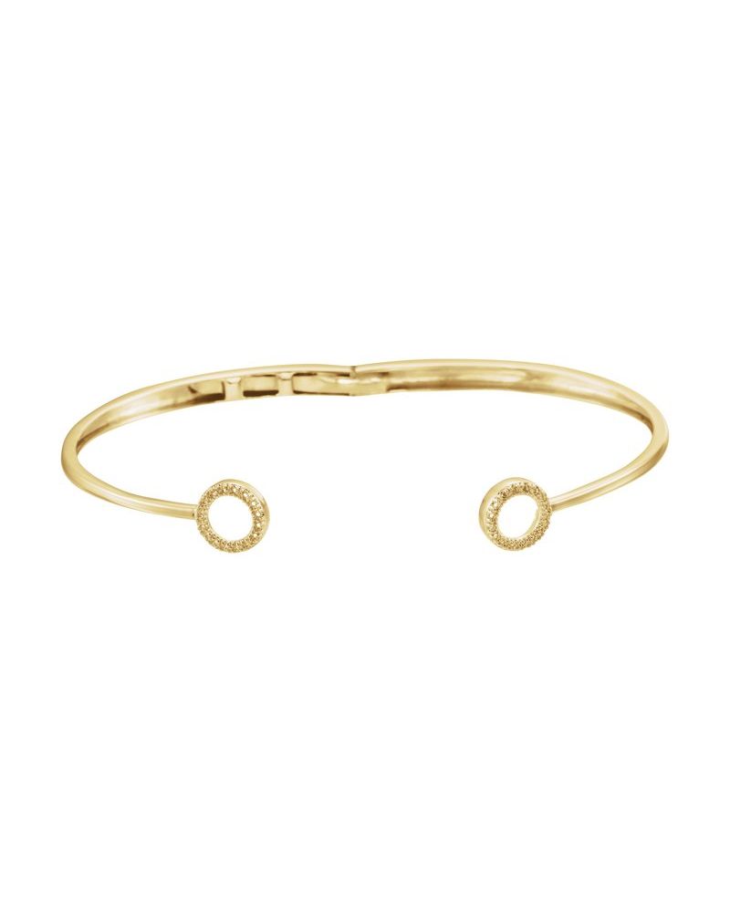 Bracelete Círculo com Dobradiça em Ouro 14k com Diamantes Naturais