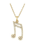Colar Nota Musical em Ouro 14k com Diamantes Naturais
