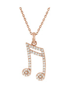 Colar Nota Musical em Ouro 14k com Diamantes Naturais