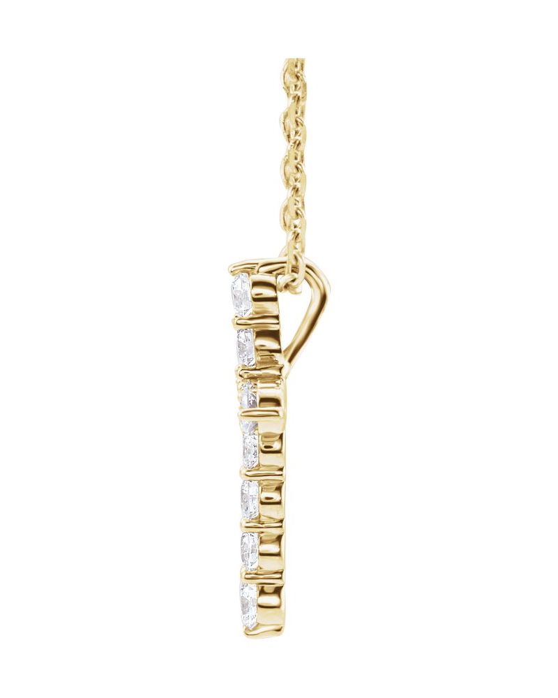 Colar Cruz Cravejado em Ouro 14k com Diamantes de Laboratório
