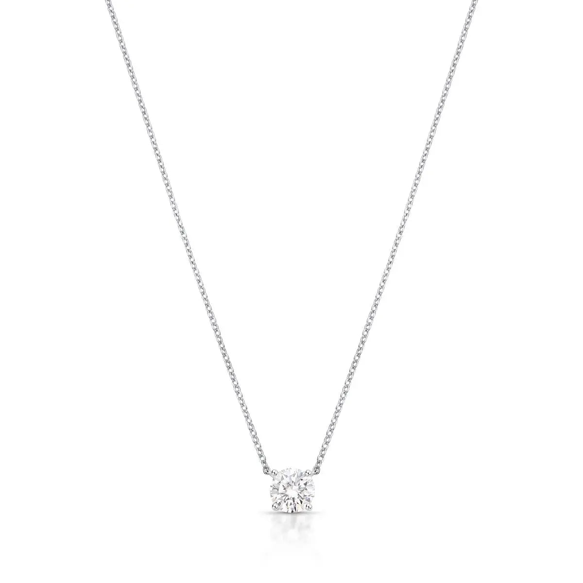 Colar de Prata 925 com Pedra Redonda Moissanite 6mm