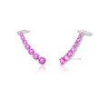 Brinco Ear de Prata 925 Cuff Curvo com Cristais e Zircônias