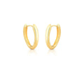 Argola Folheada a Ouro Oval Lisa
