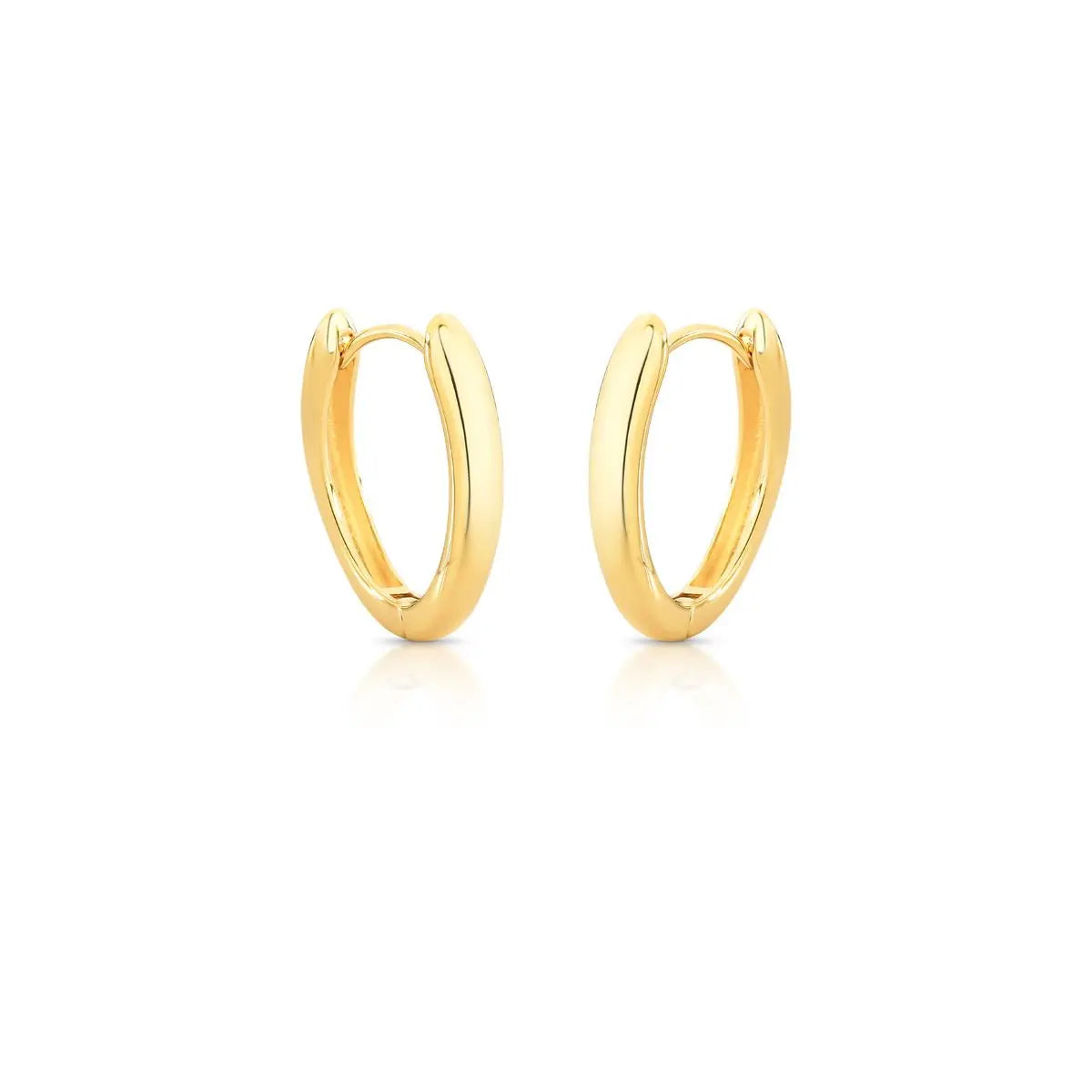 Argola Folheada a Ouro Oval Lisa