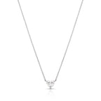 Colar de Prata 925 de Coração com Pedra Moissanite 6x6mm