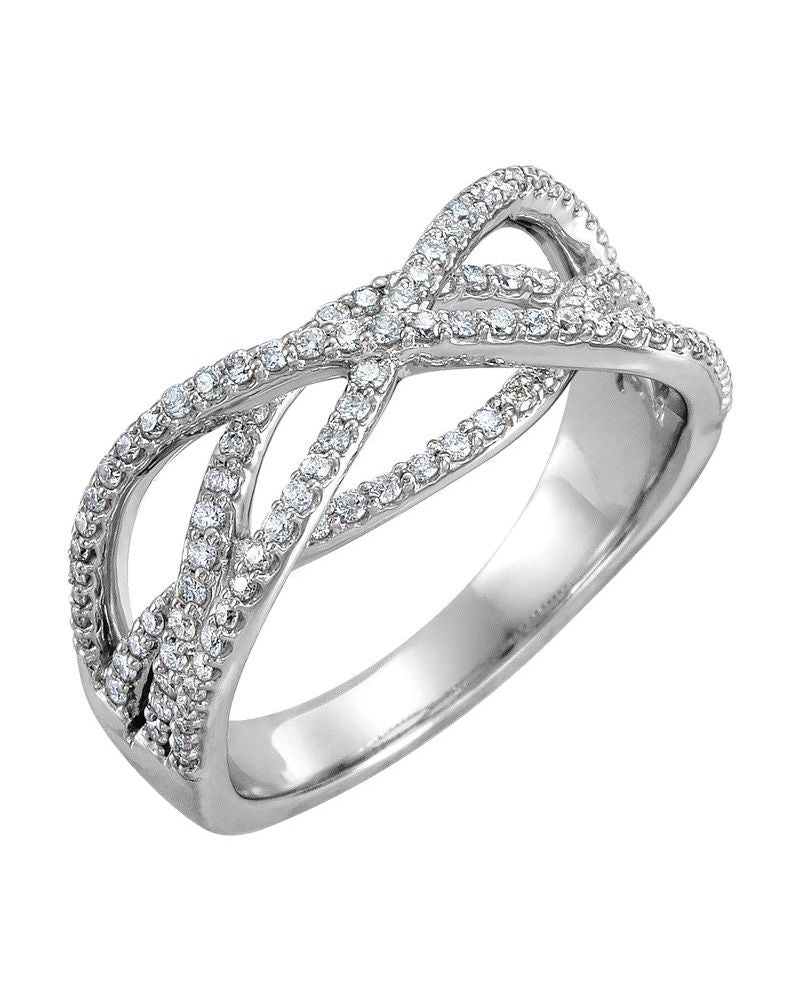 Anel Entrelaçado em Ouro 14k com Diamantes Naturais – Modelo 3
