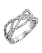 Anel Entrelaçado em Ouro 14k com Diamantes Naturais – Modelo 3
