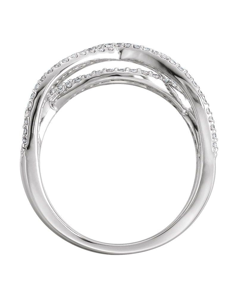 Anel Entrelaçado em Ouro 14k com Diamantes Naturais – Modelo 3