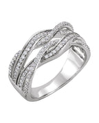 Anel Entrelaçado em Ouro 14k com Diamantes Naturais – Modelo 19