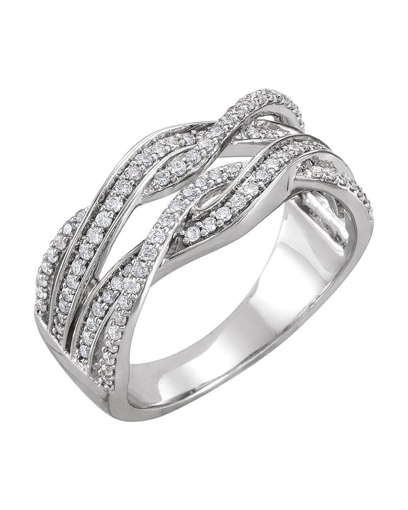 Anel Entrelaçado em Ouro 14k com Diamantes Naturais – Modelo 19