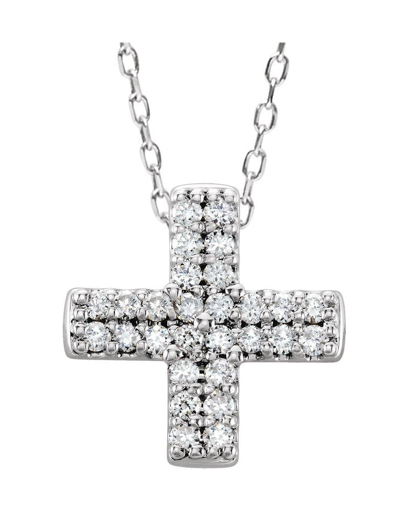 Colar Cruz em Ouro 14k com Diamantes Naturais – Modelo 8