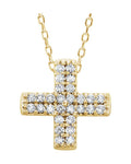 Colar Cruz em Ouro 14k com Diamantes Naturais – Modelo 8