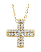 Colar Cruz em Ouro 14k com Diamantes Naturais – Modelo 8