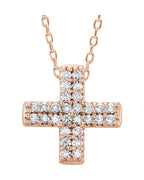 Colar Cruz em Ouro 14k com Diamantes Naturais – Modelo 8