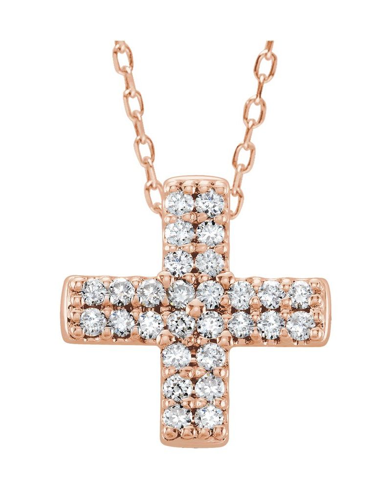Colar Cruz em Ouro 14k com Diamantes Naturais – Modelo 8