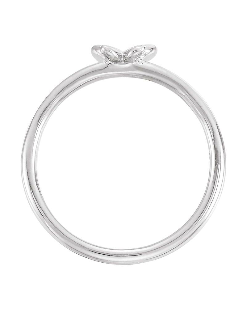 Anel Borboleta Infantil em Ouro 14k com Diamantes Naturais