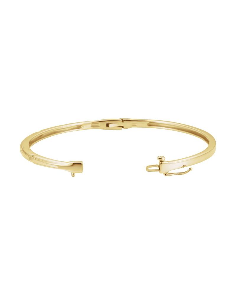 Bracelete Rígido com Dobradiça Cravejado em Ouro 14k com Diamantes Naturais