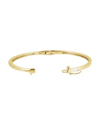Bracelete Rígido com Dobradiça Cravejado em Ouro 14k com Diamantes de Laboratório