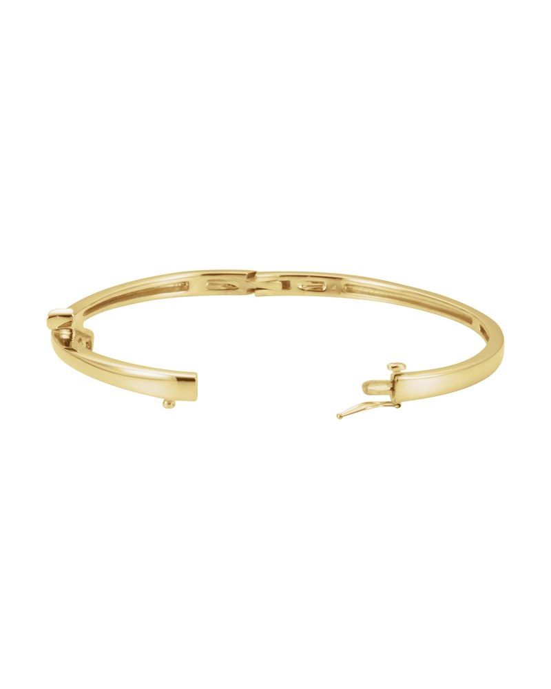 Bracelete Rígido com Dobradiça Trajetória em Ouro 14k com Diamantes Naturais