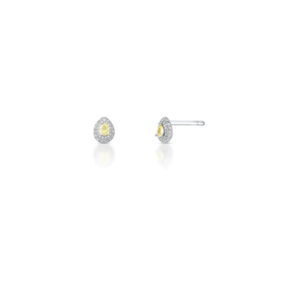 Brinco de Prata 925 de Gota com Cristal e Zircônias