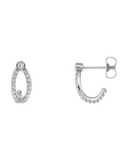 Brinco Meia Argola Cravejado em Ouro 14k com Diamantes Naturais – Modelo 4