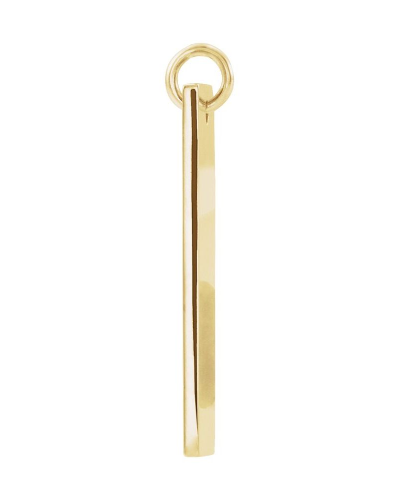 Pingente Barra Cruz Cravejado em Ouro 14k com Diamantes Naturais