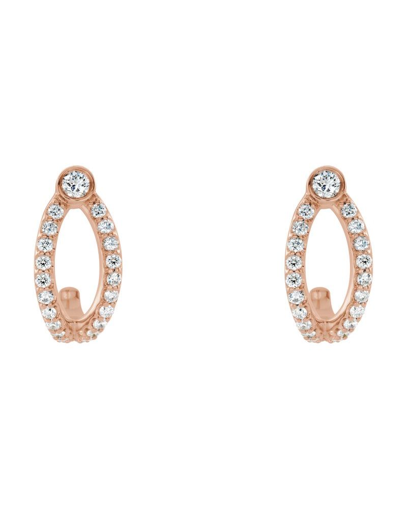 Brinco Meia Argola Cravejado em Ouro 14k com Diamantes Naturais – Modelo 4