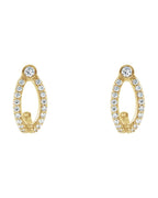 Brinco Meia Argola Cravejado em Ouro 14k com Diamantes Naturais – Modelo 4