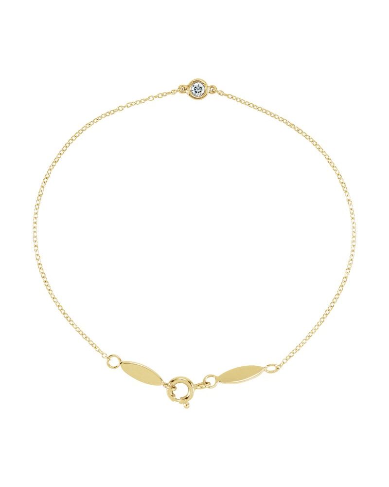 Pulseira Elos com Cravação Bezel em Ouro 14k com Diamantes Naturais – Modelo 2