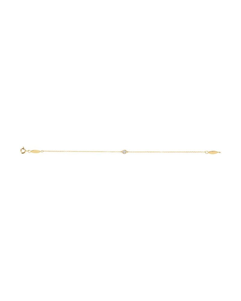 Pulseira Elos com Cravação Bezel em Ouro 14k com Diamantes Naturais – Modelo 2