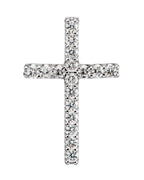 Pingente Cruz Delicado em Ouro 14k com Diamantes de Laboratório – Modelo 2