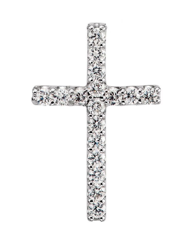 Pingente Cruz Delicado em Ouro 14k com Diamantes de Laboratório – Modelo 2