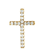 Pingente Cruz Delicado em Ouro 14k com Diamantes de Laboratório – Modelo 2