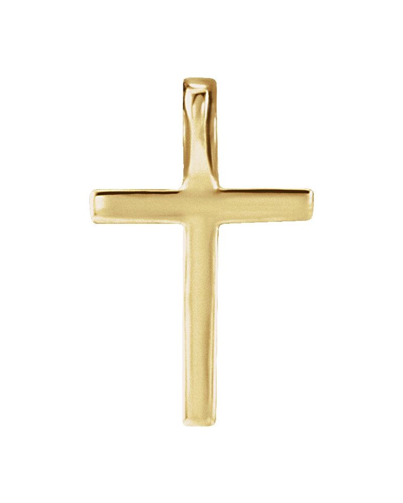 Pingente Cruz Delicado em Ouro 14k com Diamantes de Laboratório – Modelo 2