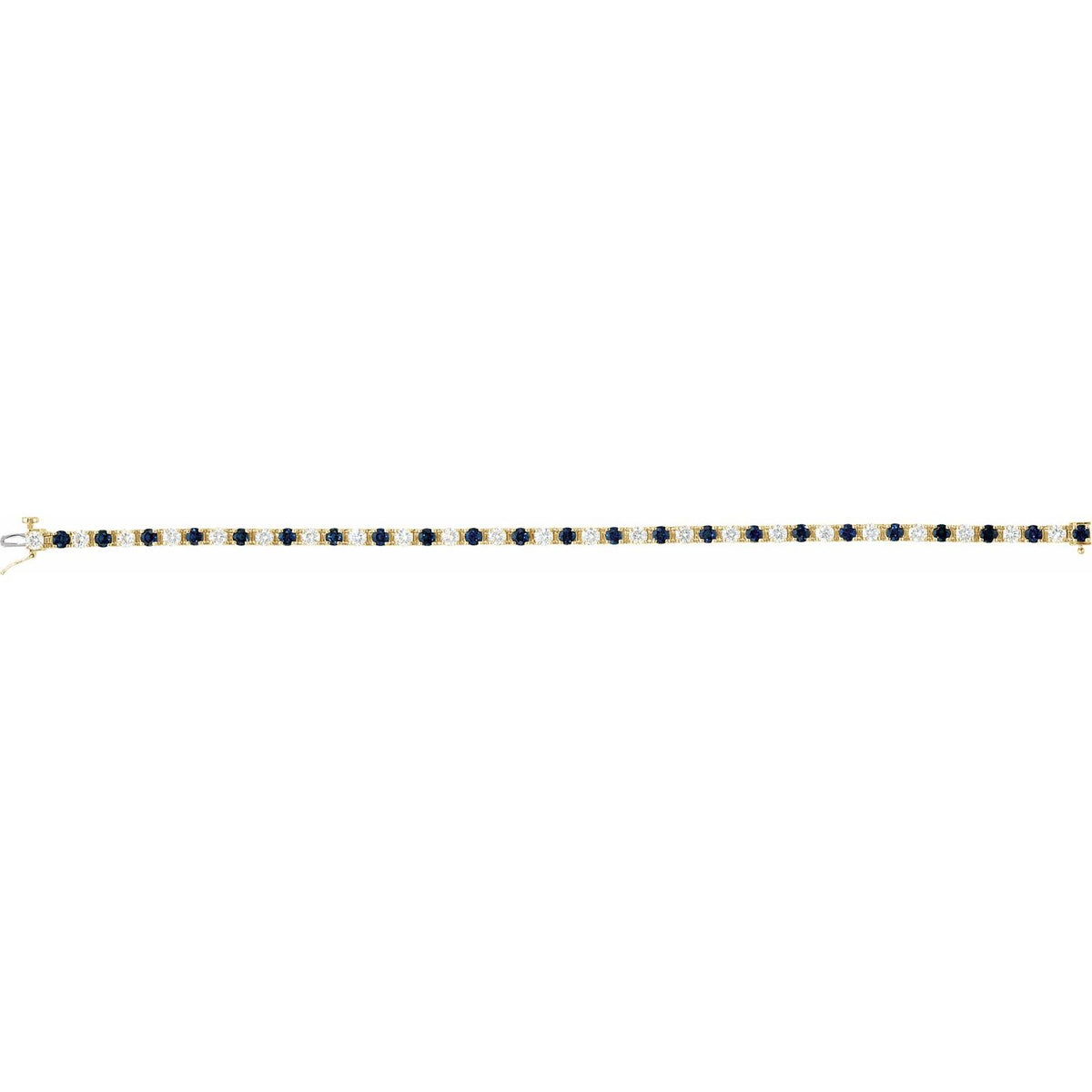 Pulseira riviera safira – Ouro Branco 14k