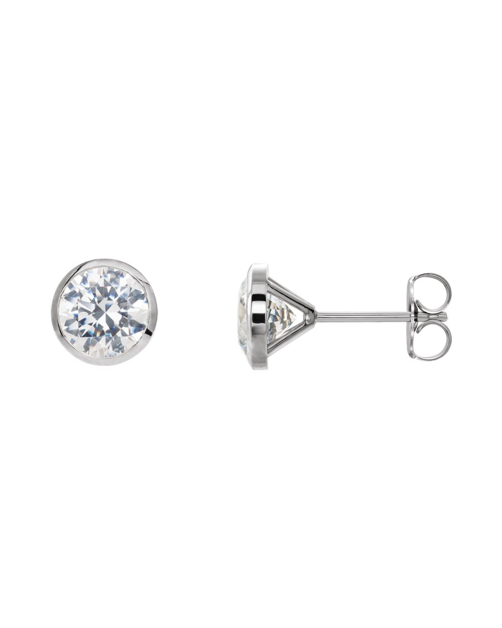 Brinco Ponto de Luz em Ouro 14k com Diamantes de Laboratório – Aro Liso