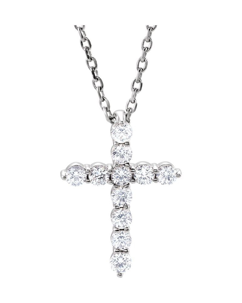 Colar Cruz Cravejado em Ouro 14k com Diamantes de Laboratório