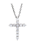 Colar Cruz Cravejado em Ouro 14k com Diamantes de Laboratório