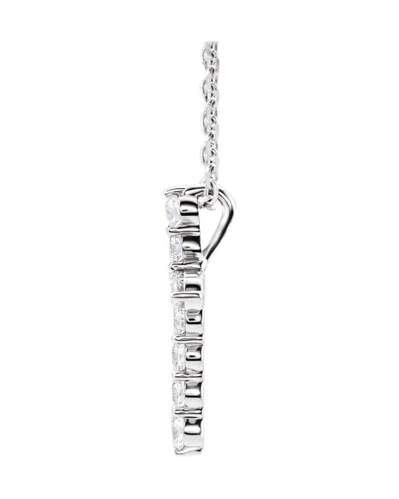 Colar Cruz Cravejado em Ouro 14k com Diamantes de Laboratório