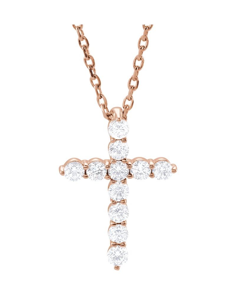 Colar Cruz Cravejado em Ouro 14k com Diamantes de Laboratório