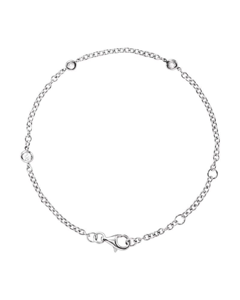 Pulseira Estações com Cravação Bezel em Ouro 14k com Diamantes Naturais – Modelo 2