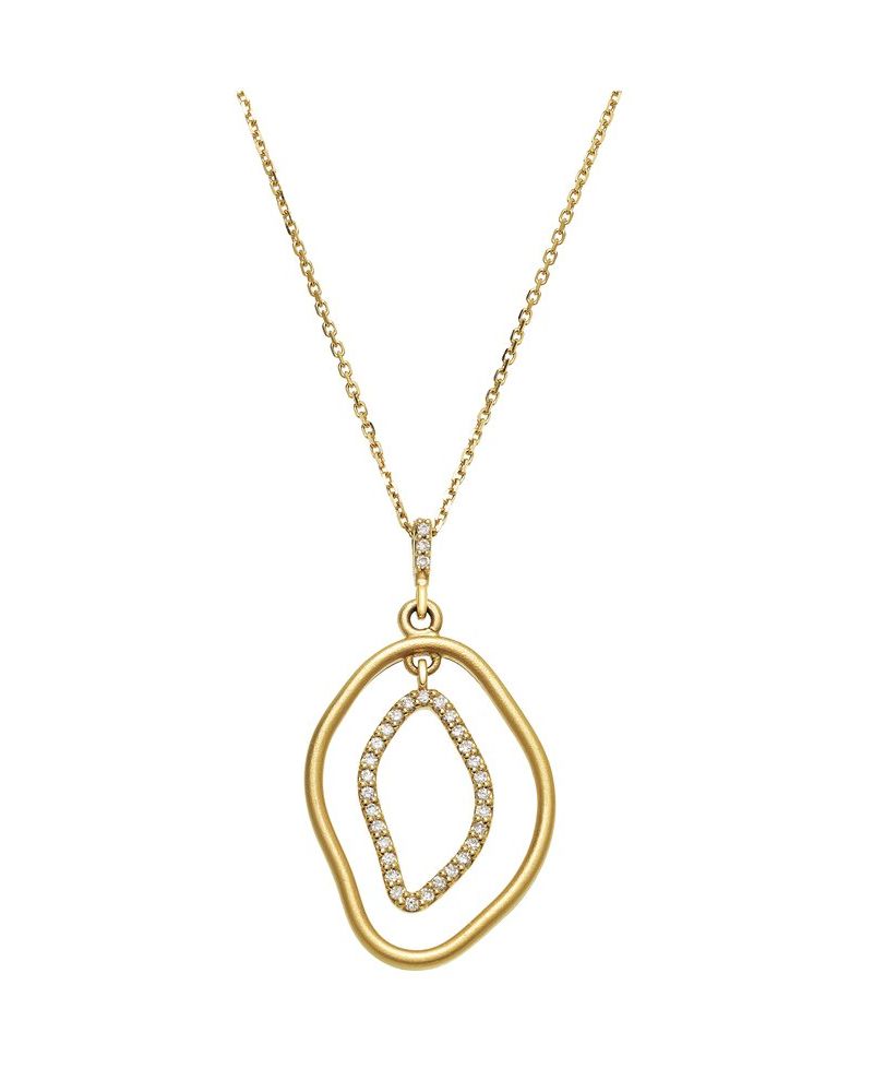 Colar Silhueta Vazada em Ouro 14k com Diamantes Naturais