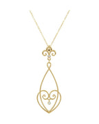 Colar Flor-de-lis em Ouro 14k com Diamantes Naturais – Modelo 4