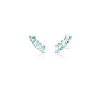 Brinco Ear de Prata 925 Cuff com Cristais de Gota