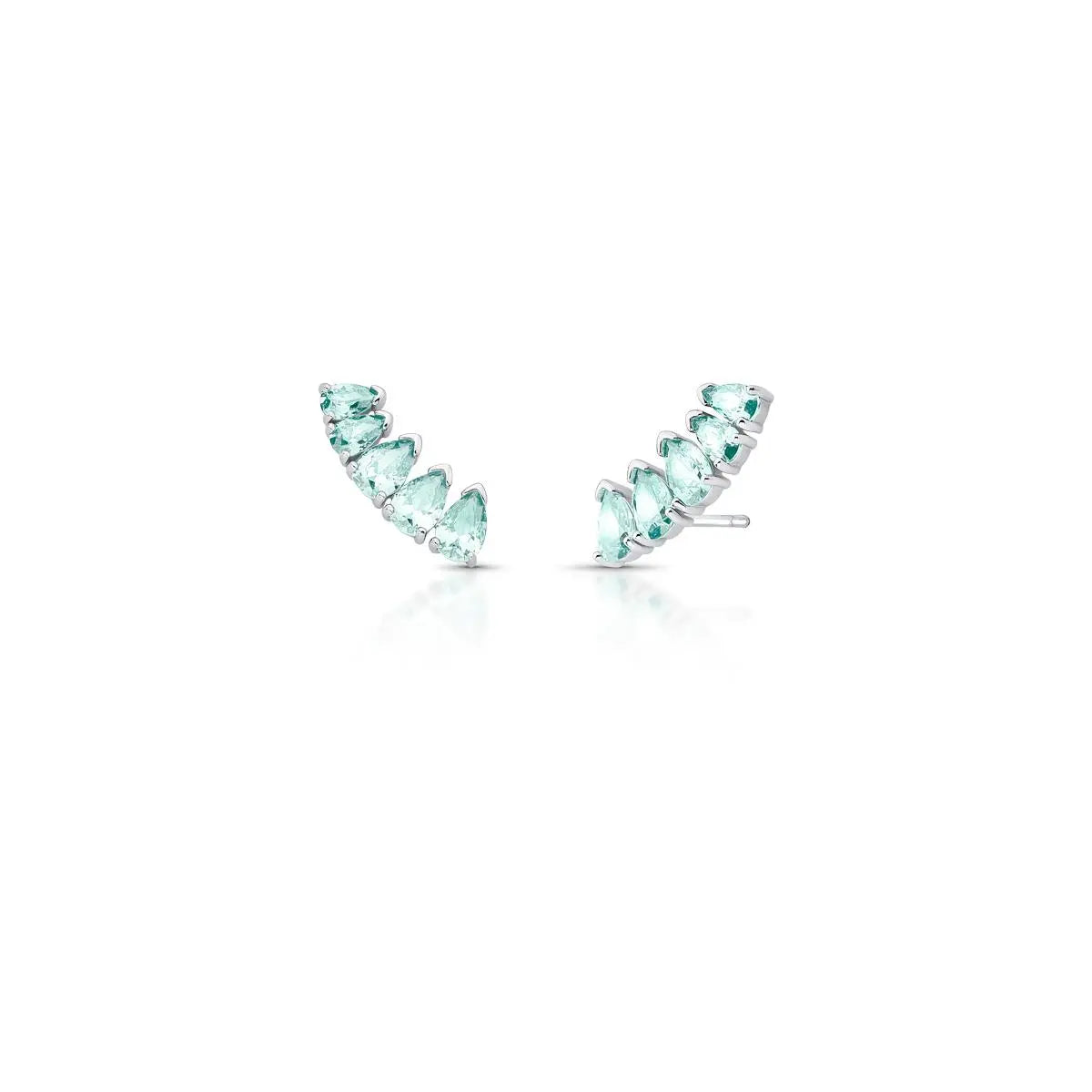 Brinco Ear de Prata 925 Cuff com Cristais de Gota