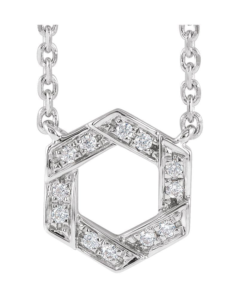 Colar Geométrico Cravejado em Ouro 14k com Diamantes Naturais – Modelo 3