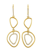 Brinco Silhueta Vazada em Ouro 14k com Diamantes Naturais