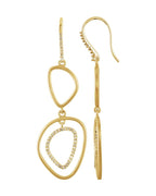 Brinco Silhueta Vazada em Ouro 14k com Diamantes Naturais